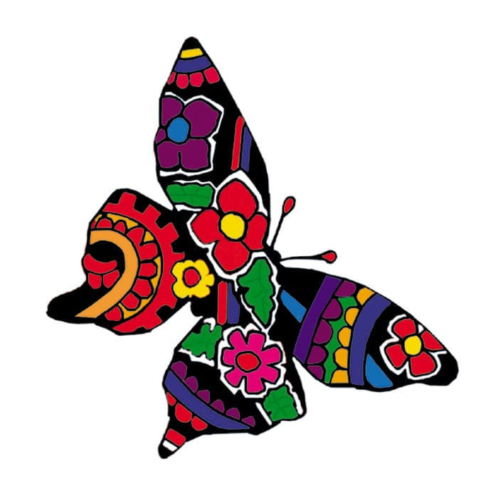 Patterned Butterfly Temporary Tattoo 2 in x 2 in