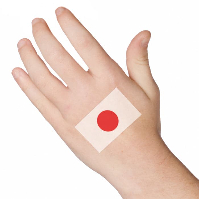 Japan Flag Temporary Tattoo 2 in x 1.5 in