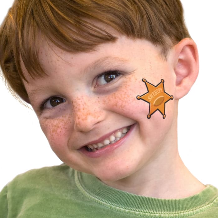 Sheriff Star Temporary Tattoo 2 in x 2 in