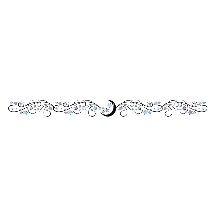 Moon Armband Temporary Tattoo 6.5 in x 1.5 in