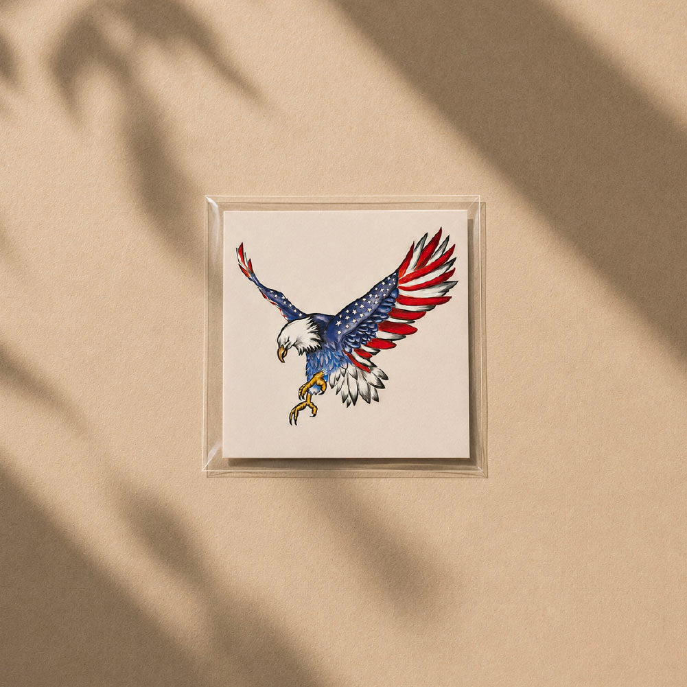 Eagle American Flag Temporary Tattoo 