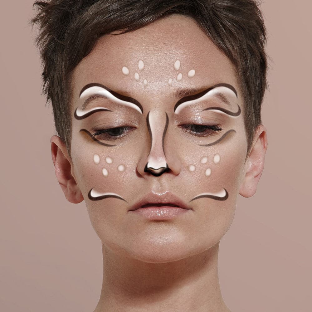 Deer Costume Face Temporary Tattoo 6 in x 5.25 in