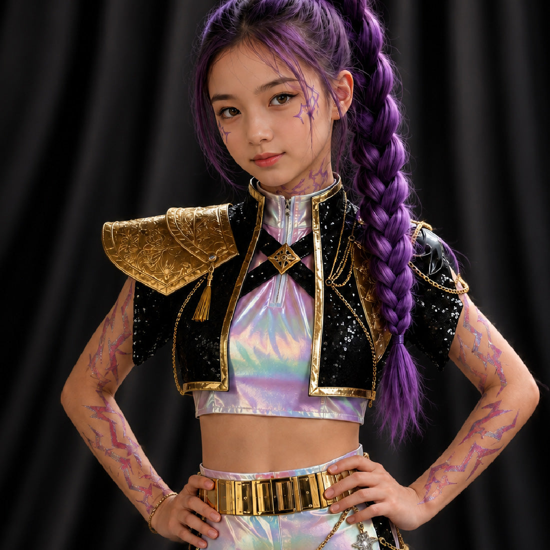 K-Pop Marking Costume Metallic Temporary Tattoos
