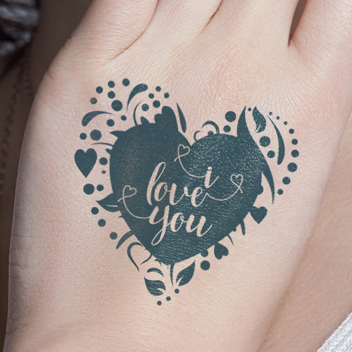 i love you temporary tattoo no white