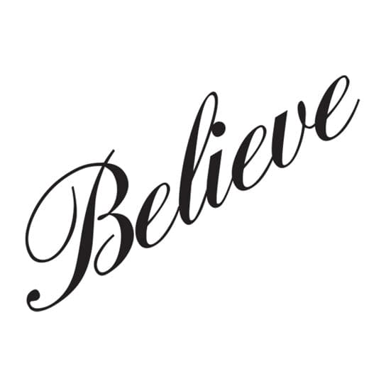 Believe Temporary Tattoo 2 in x 1.5 in