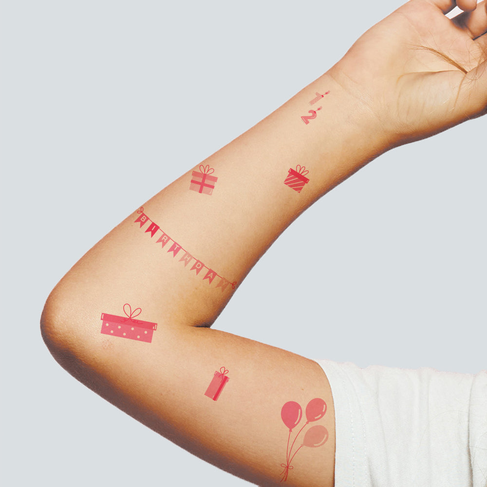 Pink Birthday Tattoos 4 in x 6 in