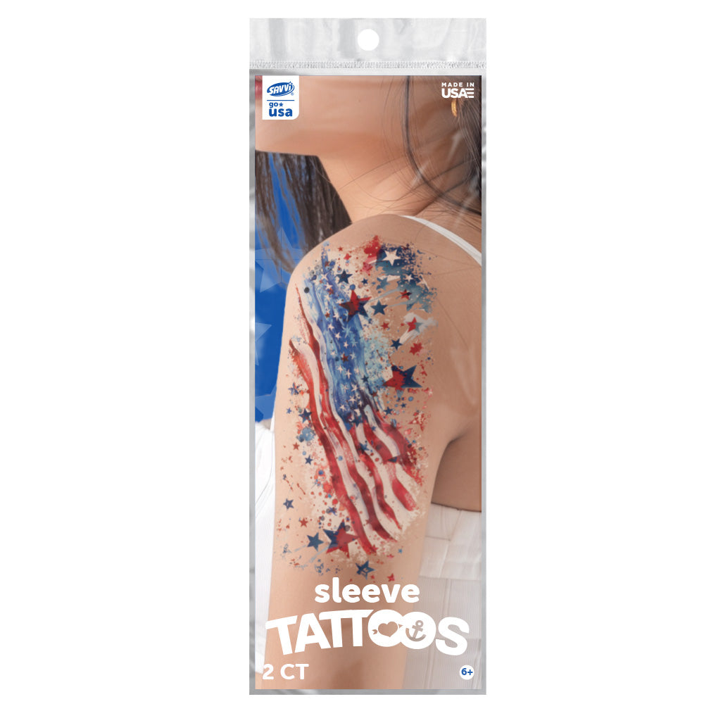 American Flag Americana Sleeve Tattoo 2CT Assortment