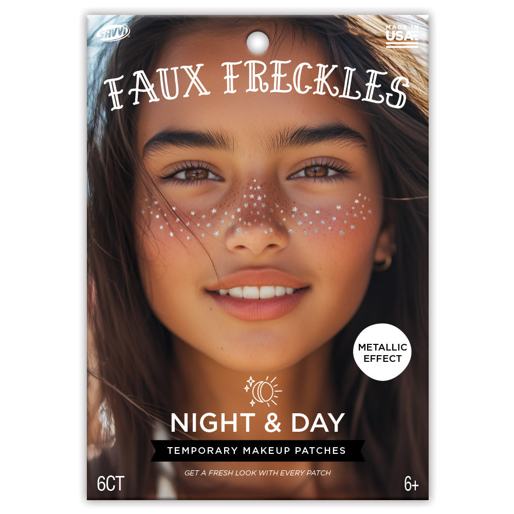 Night and Day Freckle Temporary Tattoos Party Pack 6 Tattoos Assortment